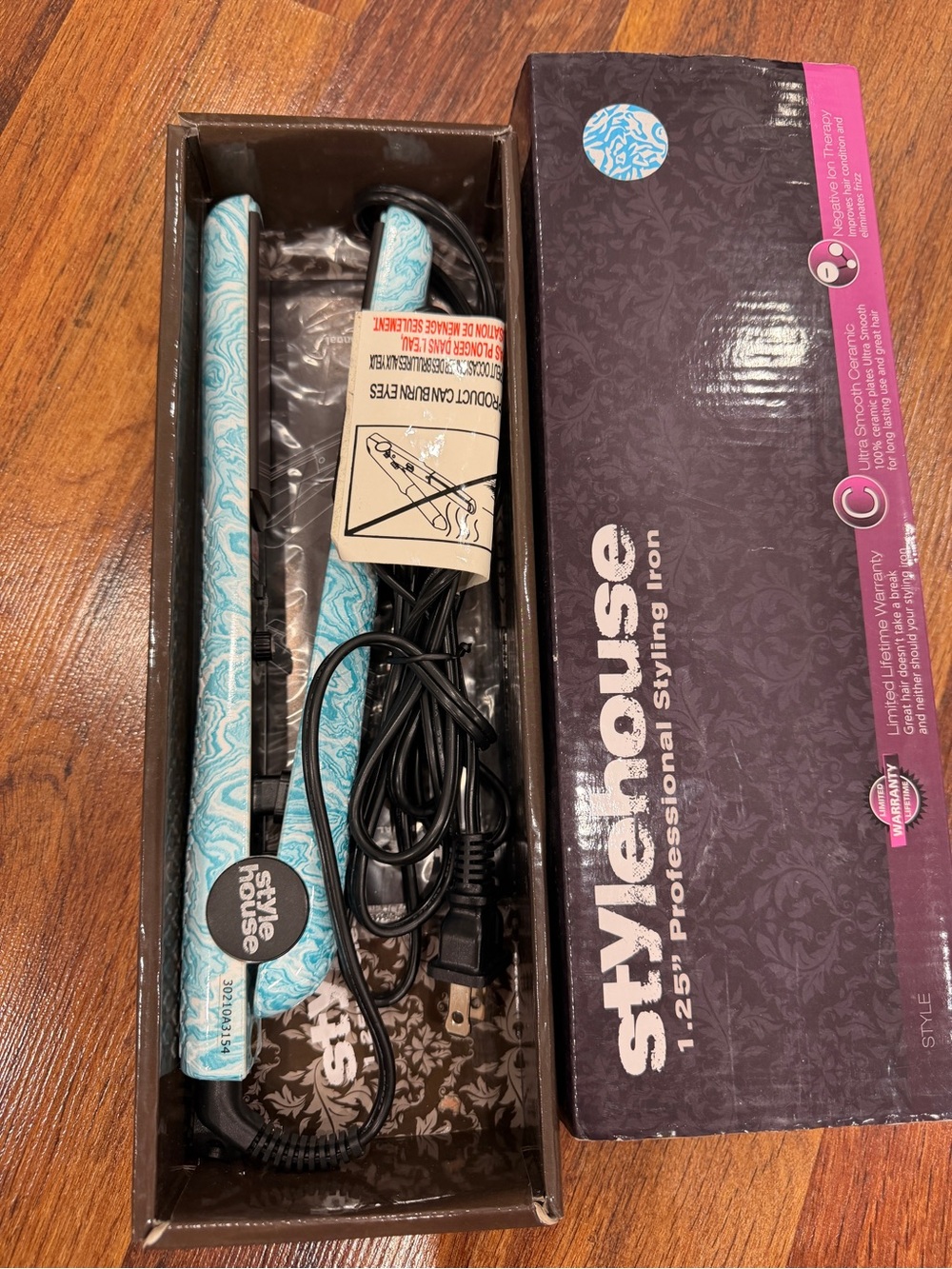 Stylehouse 1.25" Professional Styling Iron - Aqua Marble